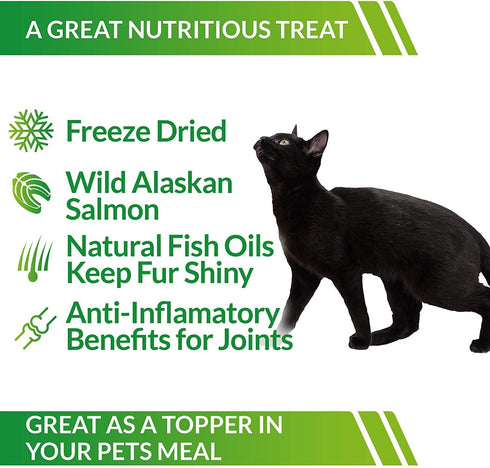LIFE ESSENTIALS BY CAT-MAN-DOO Freeze Dried Wild Alaskan Salmon Treats, 5 Ounce Bag, 2 Pack