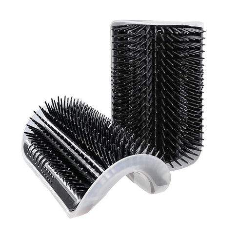 2 Pack Black Catnip Wall Massage Corner Brush - Self Groomer Scratcher for Long & Short Fur Cats