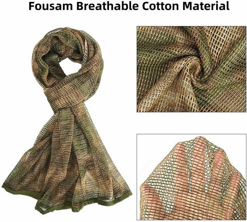 Sniper Veil Camo Mesh Net Tactical Scarf for Hunting, Shooting, and Outdoor Activities