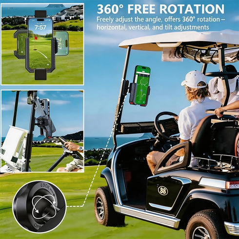 PXIRQ N52 360 Magnetic Golf Cart Phone Holder: Magnet Base & Rotatable Cellphone Mount, Universal Fits EZGO Club Car