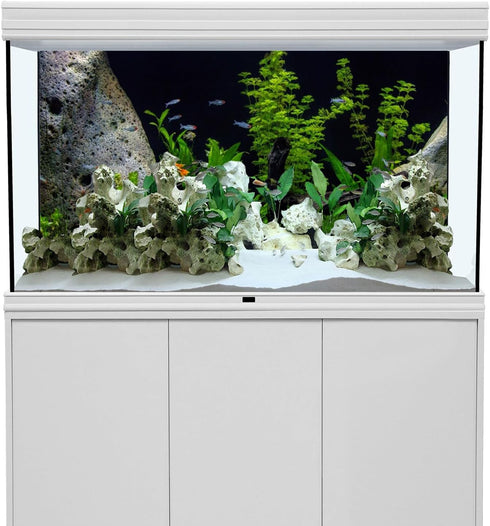 AWERT 36x24 inches Vinyl Background, Underwater Aquatic Plant Fish Tank Background, Stone River Bed & Lake