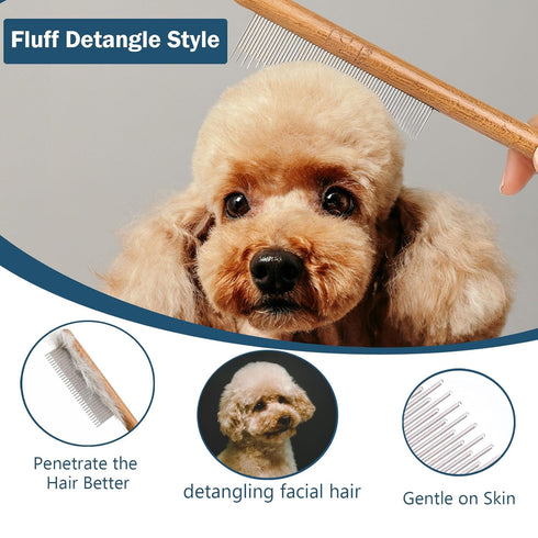 JENFOSLAN (4PCS, Slicker Brush for Dogs, Professional Dog Grooming Brush for Golden Doodle & Poodle - Deshedding Dog
