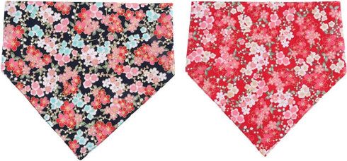 4 Pack Dog Bandanas Triangle Bibs Scarf Accessories, Japanese Style Small