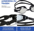Universal Swimming Goggles, Swim Glasses with Silicone Strap, Black/Clear Replacement Accessories