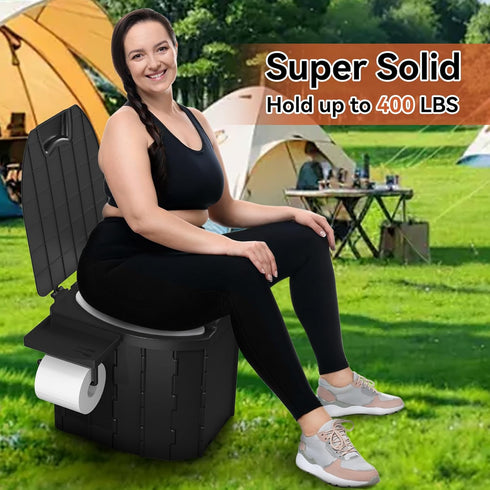 Opliy Backcountry, Portable Camping Toilet Upgraded Soft Camp Toilet Seat with Paper Holder- Travel Potty Perfect