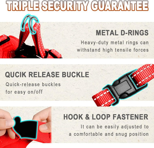 Dog Harness Step in Vest, Reflective Adjustable No Pull Harness for Small and Medium Dogs, Cats