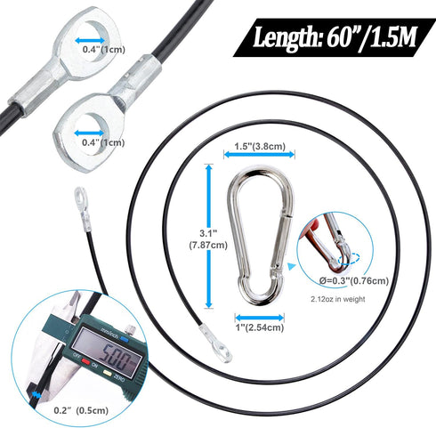 Taeku Fitness Pulley Cable Heavy Duty 6mm Pulley Cable Steel Wire Rope Replacement Cable Machine Accessories for Home Gym Weight Lift Pulley System