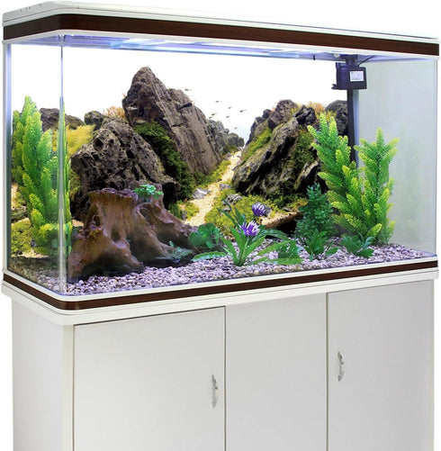 AWERT 48x20 inches Stone Aquarium Background, Aquatic Plant River Bed & Lake Fish Tank Vinyl Background