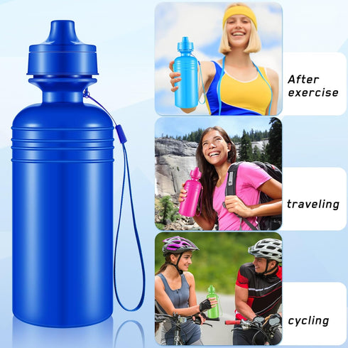 Tessco 20 Pcs 18 oz Kids Water Bottle Bulk - Plastic Sports Bottles, Squeeze Reusable Water Bottle Party Favors for