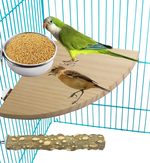 MotBach 3 Pieces Stainless Steel Bird Feeding Dish Cups, Parrot Food Water Bowls with Clamp for Pet Cage