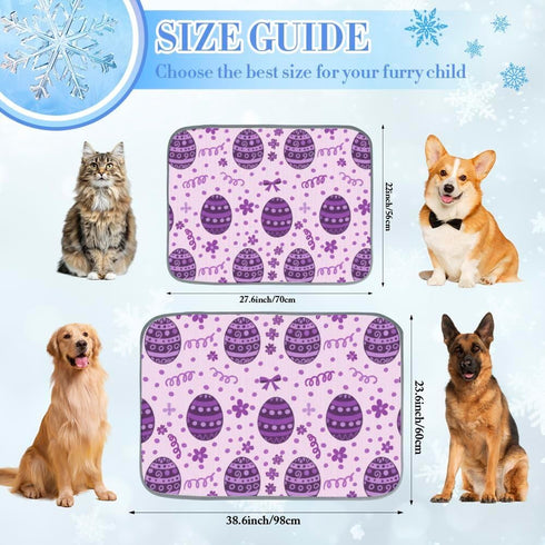 imiBBWQu Summer Summer 27" 22" Cooling Pad Purple Easter Eggs Dog Cooling Mat Indoor Washable Pad for Dog Bed Beds