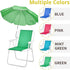 BIVVI 265 lbs 1 Beach Chair with Umbrella for Adults, High Back Folding Camping Armchair Shade Portable Sand Chair