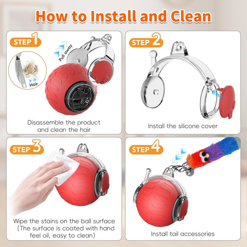 3 UPSKY PCS Replacements Tail Accessories for Interactive Cat Ball Toy