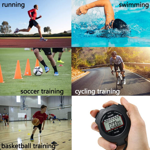 Sports Stopwatch Timer, Single Lap Split Digital Stopwatch for Coaches, Swimming, Running Training (Yellow)