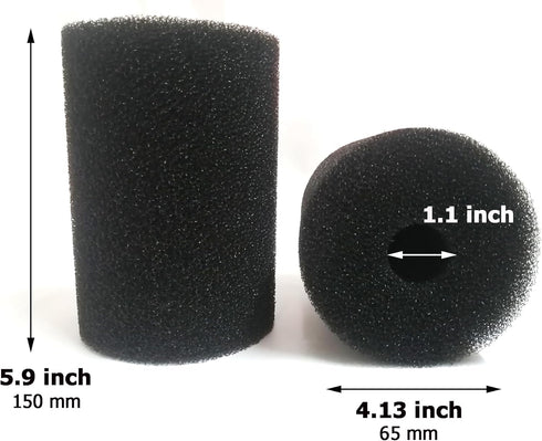 2 Pack X-Large Foam Filter Sponges for Canister Filters and Aquaclear 70/110 Filters, Round Pre-Filter 5.91" x 4.13"