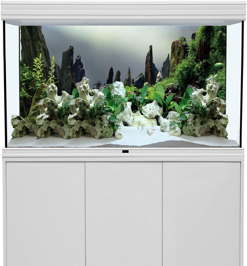 AWERT 48x24 inches Stone Column Aquarium Background River Bed & Lake Aquarium Aquatic Plant Fish Tank Background Vinyl Background