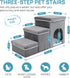 Foldable Pet Stairs for Beds & Sofas - Non-Slip Dog Steps with Storage for Small to Medium Dogs & Cats, 120 lbs Support