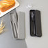 Large Reusable Utensils Set with Case, 2 Sets Portable Cutlery for Adults, Travel Fork Spoon Knife (Grey, Black)