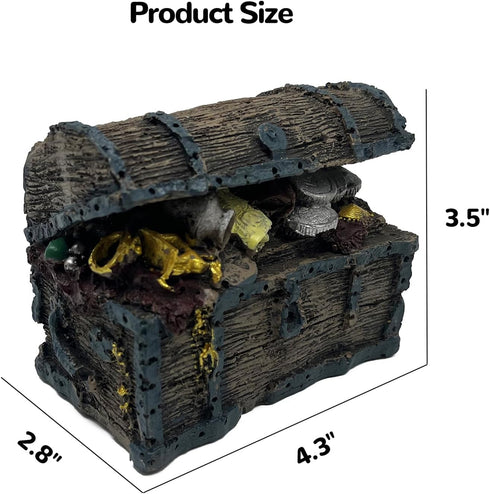 Fish Tank Decorations, Treasure Chest Aquarium Ornament for Small Tank