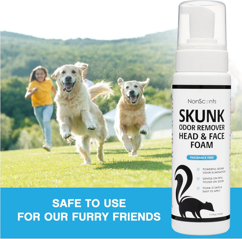NonScents Skunk Odor Remover Head & Face Foam, Ready-to-Use for Pets, Carpets, Clothing, Fragrance Free