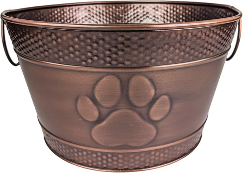 Metal Indestructible Dog Toy Bin - Farmhouse Organizer Storage Basket for Pet Toys, Blankets, Leashes, Lead-Free Copper