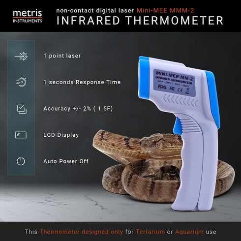 Metris Digital Non Contact Infrared Laser Thermometer, Temp Gun for Aquarium and Terrarium Accessories