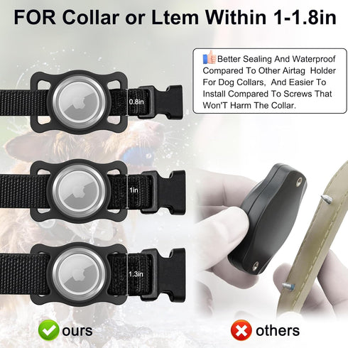 Waterproof Airtag Collar Holder, 2 Pack Aluminum Full Body Covered Case for Pet Collar