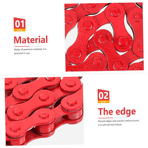 Toddmomy Red Bicycle Chain Accessories, Single Speed Bike Chain, Steel Road Vehicles