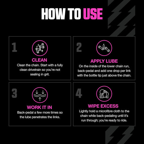 Muc-Off Bio Dry Bike Chain Lube with Microfiber Cloth | Wax-Based Formula for Smooth Gear Shifts | Creates Protective