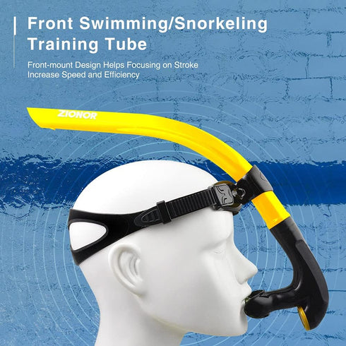 ZIONOR Snorkel Lap Swimming Training Diving Snorkeling with Comfortable Mouthpiece, One-Way Purge Valve