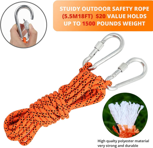 Spring Pole Dog Rope Toys - Interactive Tug of War Toy with Big Spring Pole Kit & 2 Strong Rope Toys, 16ft Rope
