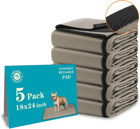 Bunlitent Washable Pee Pads for Dogs 18" x 24", 5 Pack, Potty