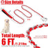 Homimp Reflective Chain Dog Leash, Chew Proof Metal Leash for Large Dogs, 6 FT with Soft Padded Handle (Red)