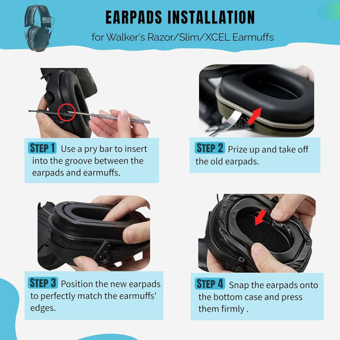 Yaherik Gel Ear Pads Replacement for Walker's Hearing Protection Earmuffs with Inner Cooling Gel& Sealed Bottom Shell