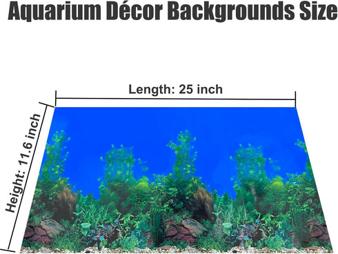 Double Sided Fish Backgrounds Paper for Aquarium, Colorful Sea Anemone Fish Tank Background Sticker