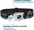 Dog Collar Seatbelt Buckle - Thin Blue Line Flag Weathered Black Gray Blue, 11 to 17 Inches, 1.0 Inch Wide