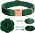 ARING PET Velvet Dog Collar - Cute Christmas Collar with Felt Flower, Adjustable Green Collar with Metal Buckle for