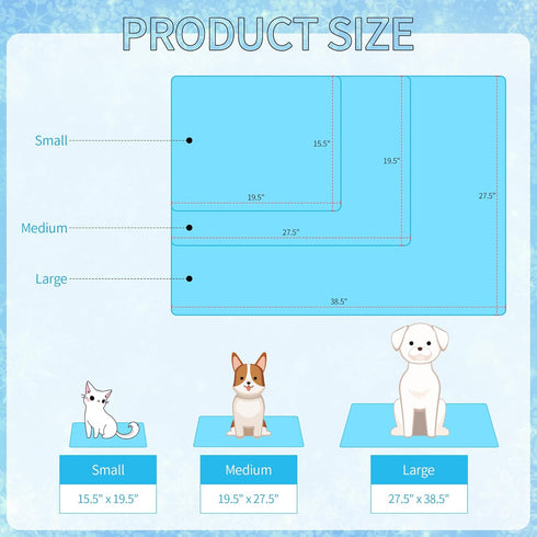 Summer NACOCO Pet Cooling Mat - Cat Dog Cushion Pad Sleeping Cool Snowflake Comfortable Soft for Pets Kids and Adults
