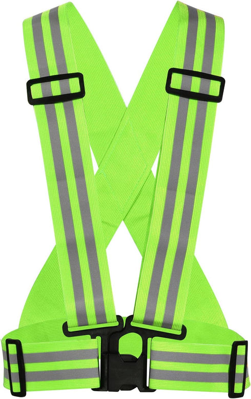 Reflective Vest - High Visibility Adjustable Strip Safety Reflector Tape Gear for Cycling Running Night Walking