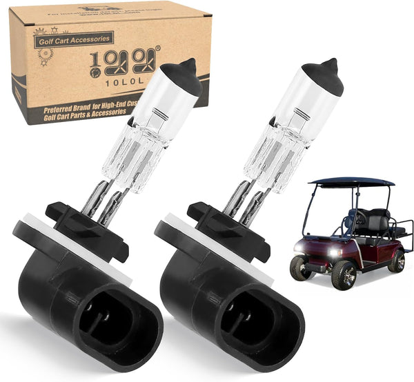 Golf Cart Headlight Bulb, 12V 37W Super Bright Halogen for EZGO, Club Car DS, Precedent, 2 Pack