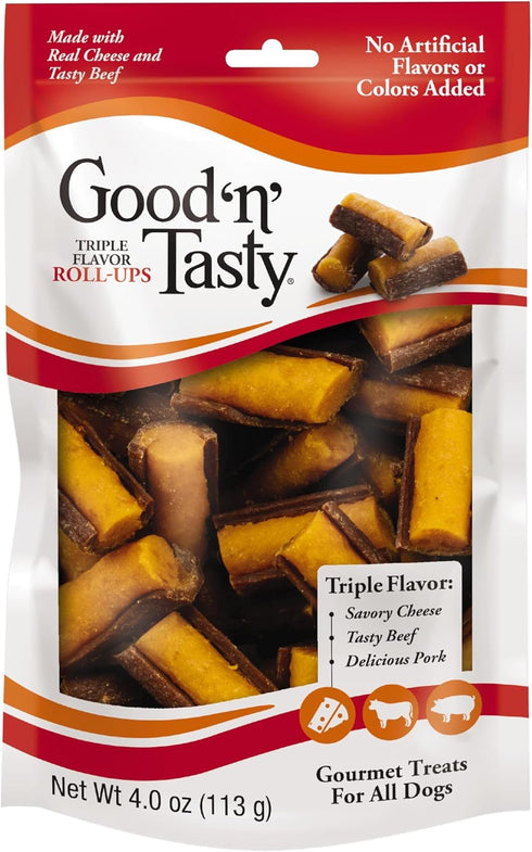 Good'n'Fun Good 'n' Tasty Triple Flavor Roll Ups 4 Oz Cheese, Beef,