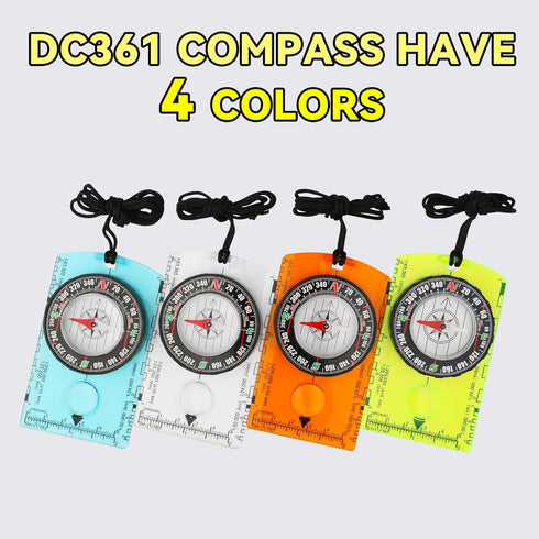 Set Backpacking Compass Hiking Survival, Wilderness Survival Compass for Kids- Magnetic Gear Navigation Map- Camping