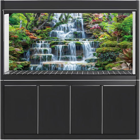 AWERT 48x20 inches Waterfall Aquarium Background | Forest Park Green Tropical Plants Fish Tank Background