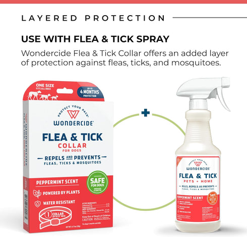 Wondercide Dog Collar - Flea, Tick, and Mosquito Repellent with Natural Essential Oils, Safe for Pets and Family, Up to