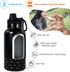 AGH Dog Water Bottle, 32oz Portable Bottle with Detachable Bowl for Food Feeding, Stainless Steel for Travel (Black)