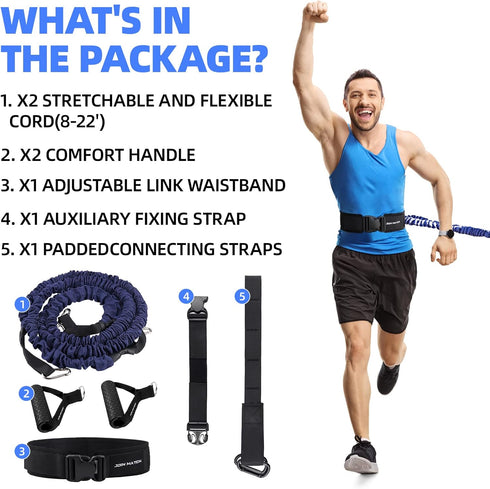 Workout Suspension Resistance Trainer System for Explosive Force, Speed, Stamina, and Muscle Building