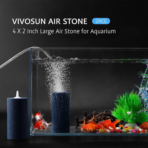 VIVOSUN 2PCS Large Air Stone, 4 x 2 Inch for Aquarium, Fish Tank, Hydroponics Air Pump