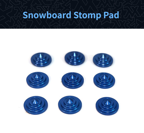 XCMAN 4 Layer-Cone Studs Aluminum Snowboard Stomp Pad Dia 7.87 Inch - 9pcs