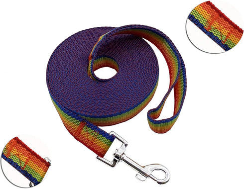 Nylon Training Dog Leash, 15ft 20ft 30ft 50ft Long for Small Medium Large Dogs, Obedience Recall Training (15ft,