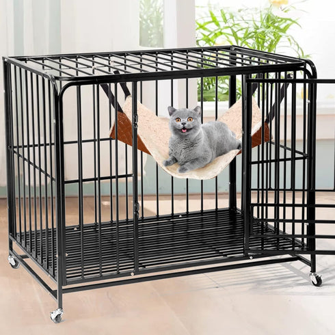 Medium Cat Hammock Bed, Reversible Soft Pet Cage Hammock for Kitten, Ferret, Puppy or Small Pet